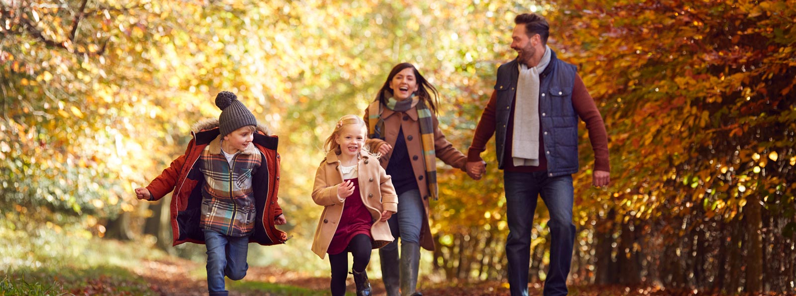 Young family enjoying the outdoors