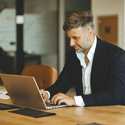 Man using computer in office